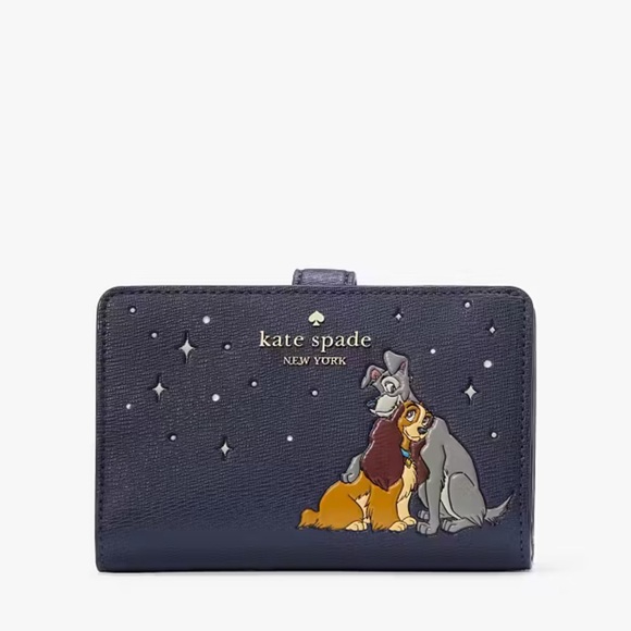 kate spade Handbags - ♠️Kate Spade x Disney Lady and the Tramp Medium Bifold Wallet, Parisian Blue NWT